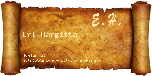 Erl Hargitta névjegykártya